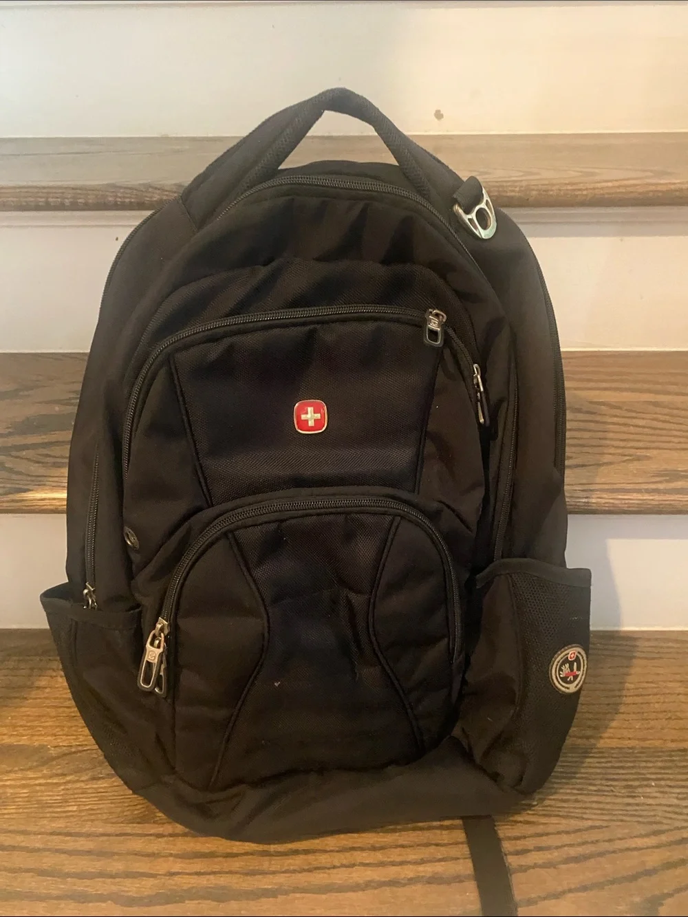 SwissGear Black Travel & Laptop Backpack with Multiple Pockets